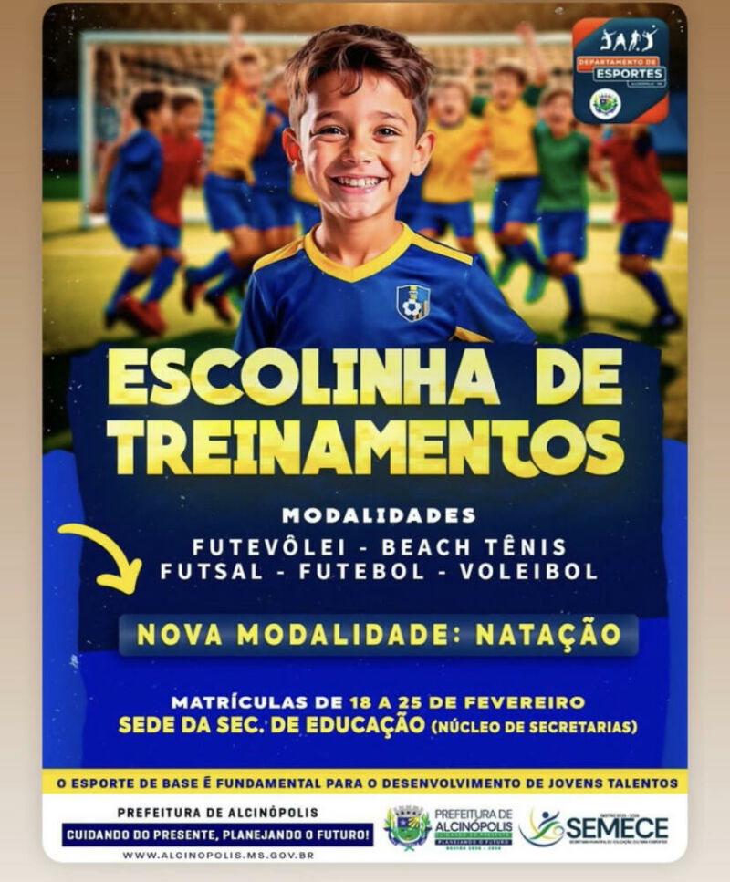 Ilustração da notícia Alcinópolis abre matrículas para escolinha de esportes com nova modalidade de natação